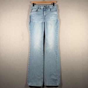 Cleo + Wolf Womens High Rise Bootcut Jeans Light Wash Size 27W x 34L Long